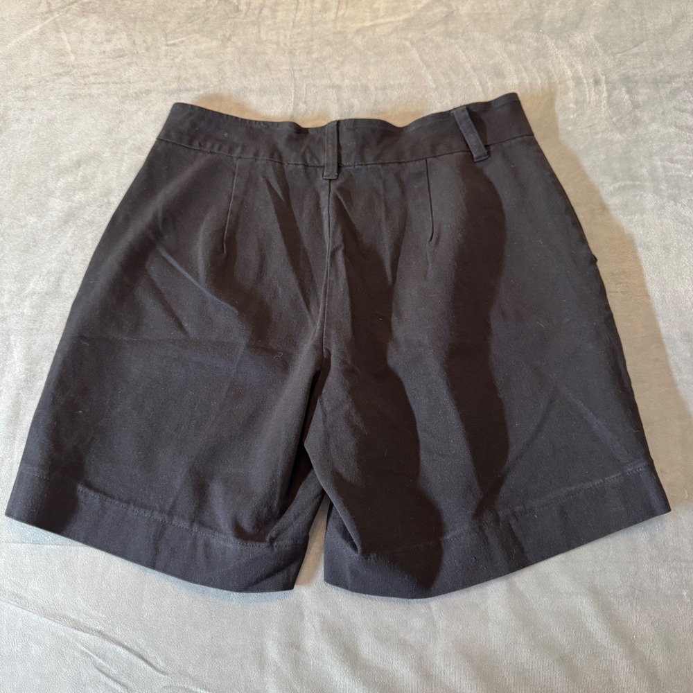 Boston Proper Womens Chino Shorts 6 Black Stretch Cotton Blend Preppy Classic - Picture 2 of 8